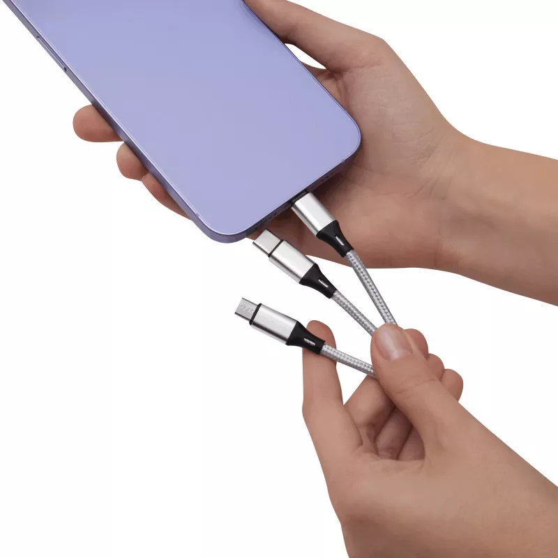 Kabel do ładowania CHARGE DISTANCE - srebrny (56-1107381)