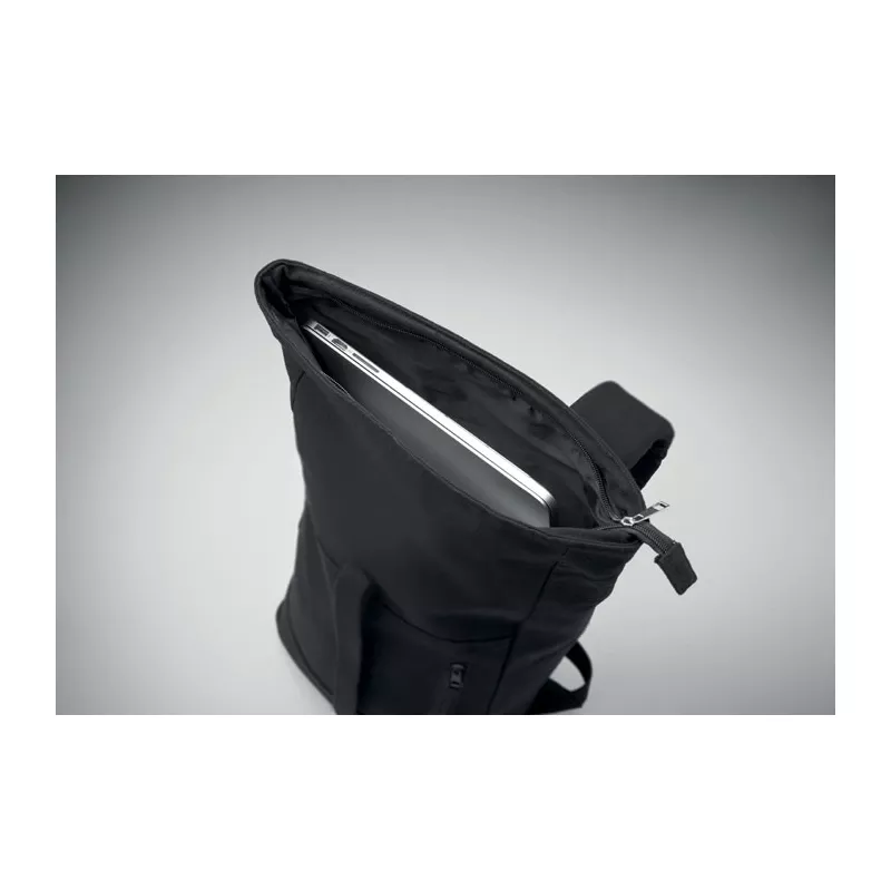 Plecak rolltop na laptop 15" 340 g/m² KOPER ROLL - Czarny (MO2400-03)