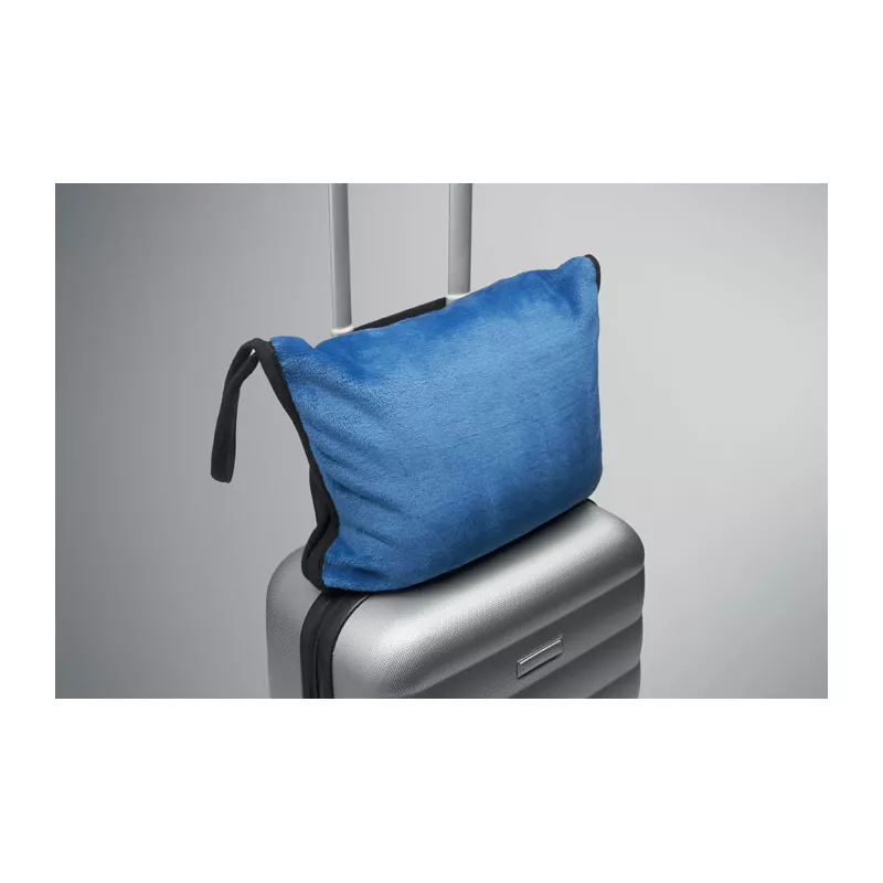 Koc podróżny i poduszka 2 w 1 220 g/m² COZY - Niebieski (MO2568-04)