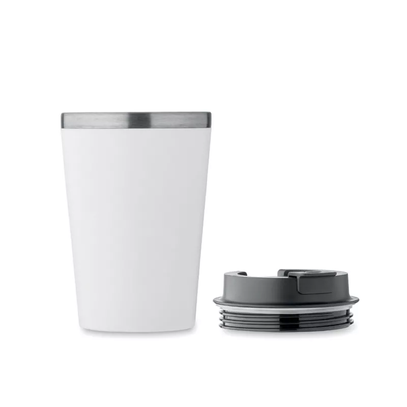 Kubek dwuścienny z powłoką ceramiczną 350 ml BLERM - Bialy (MO2572-06)