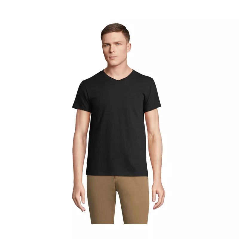 Koszulka unisex z dekoltem w serek Sol's REGENT V - Deep Black (S04765-DB)