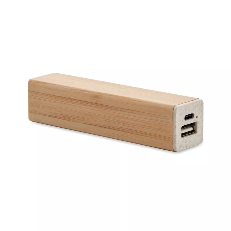 Powerbank 2600 mAh w bambusowej obudowie POWERBAMC - Drewna (MO2342-40)