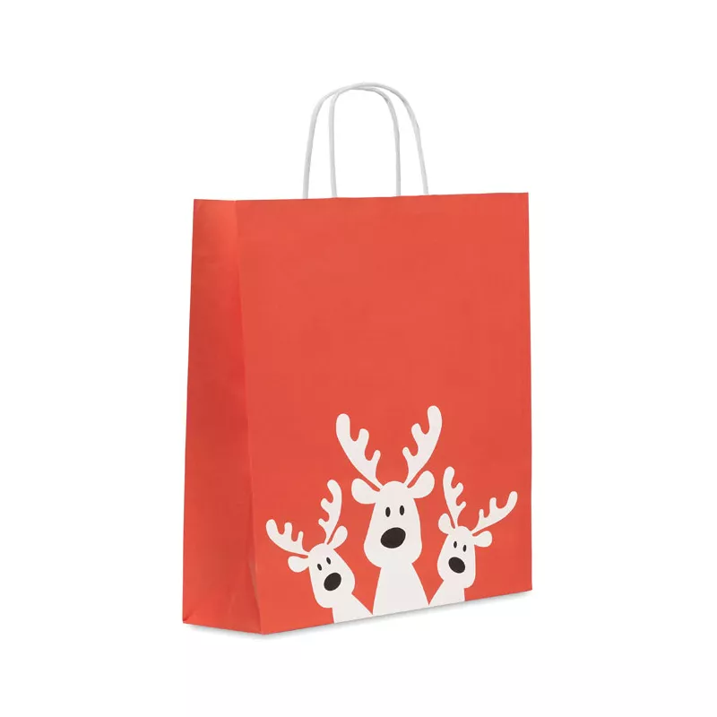 Torba świąteczna papierowa duża 90 g/m² BAO LARGE - Czerwony (CX1566-05)