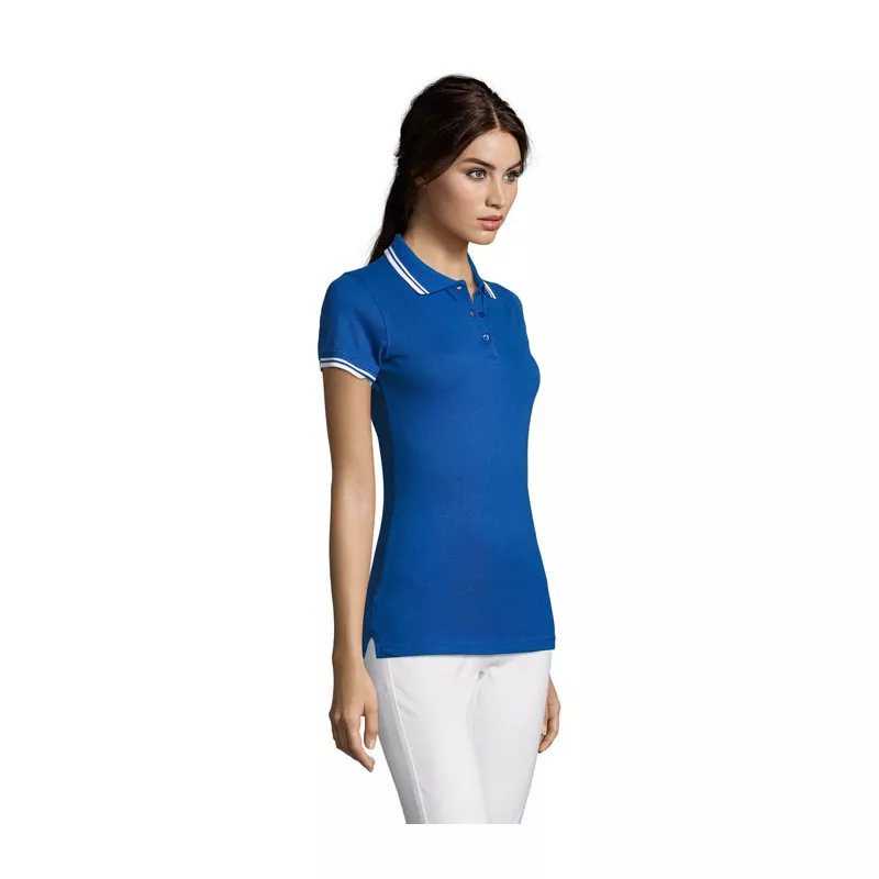 Polo damskie z piki 200 g/m² Sol's PASADENA WOMEN - Królewski Niebieski/biały (S00578-RW)