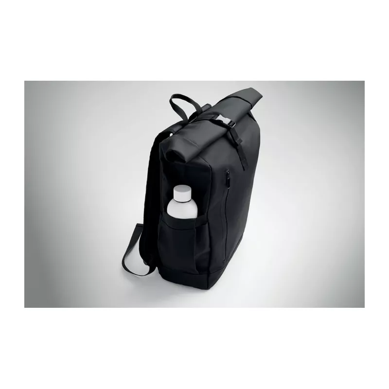 Plecak rolltop na laptop RPET 600D BANGKOK ROLL - Czarny (MO2643-03)