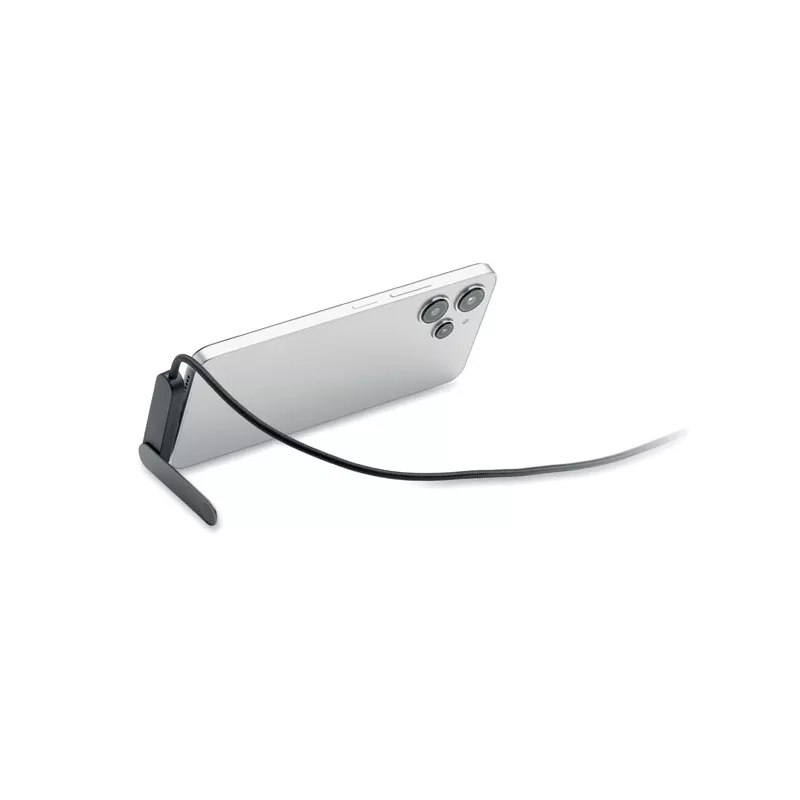 Kabel USB-C 60W z podstawką na telefon NIFTY - Czarny (MO3192-03)