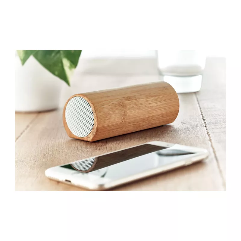Głośnik w bambusowej obudowie 2x5W SPEAKBOX - Drewna (MO6219-40)