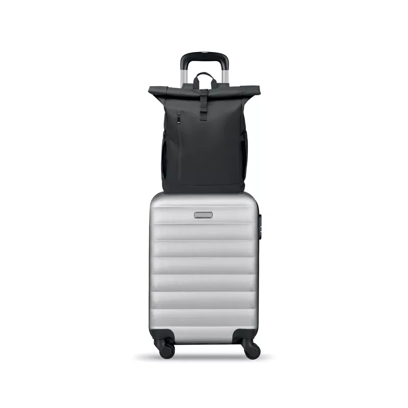 Plecak rolltop na laptop RPET 600D BANGKOK ROLL - Czarny (MO2643-03)