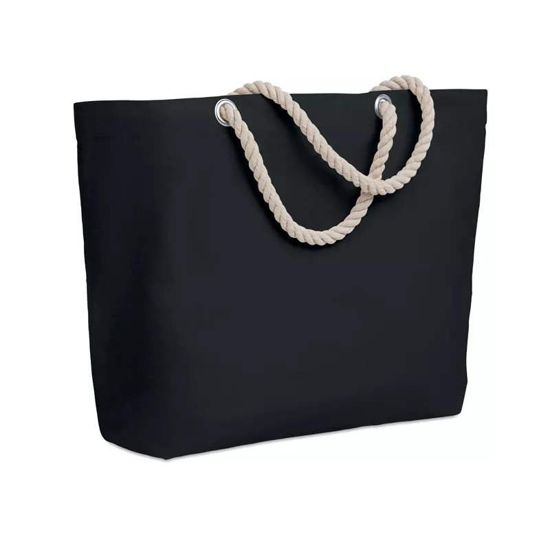 Torba plażowa bawełniana 220 g/m² MENORCA - Czarny (MO9813-03)