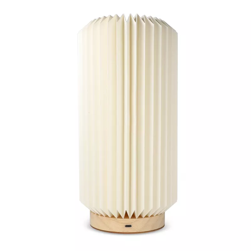 Składana papierowa lampa LED Coollux Aurora Tall na drewnianej podstawie, 32 cm - naturalny-t (LT40726-N0094)