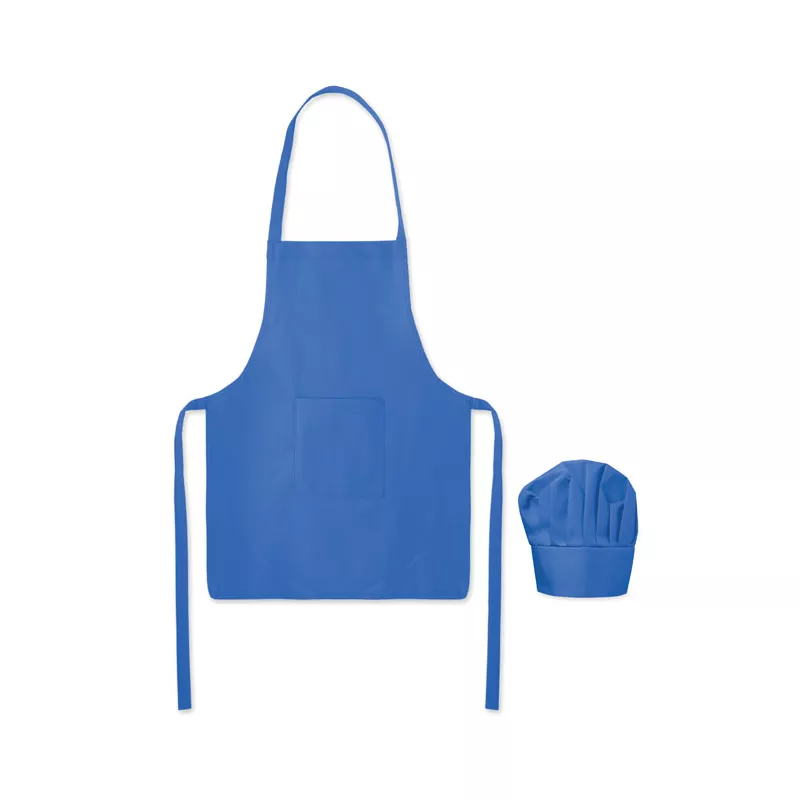 Fartuch i czapka kucharska dla dzieci 80 g/m² KID CHEF - Niebieski (MO2826-37)
