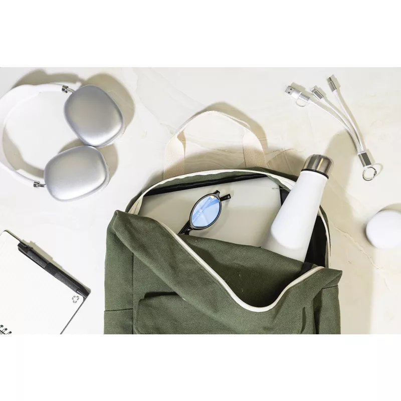 Rekan Back plecak z recyklingowanego płótna - zielony (AP800613-07)