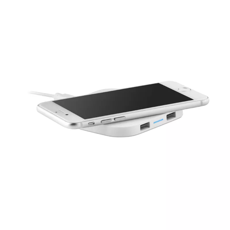 Ładowarka bezprzewodowa 15W z portami USB UNIPAD - Bialy (MO9309-06)