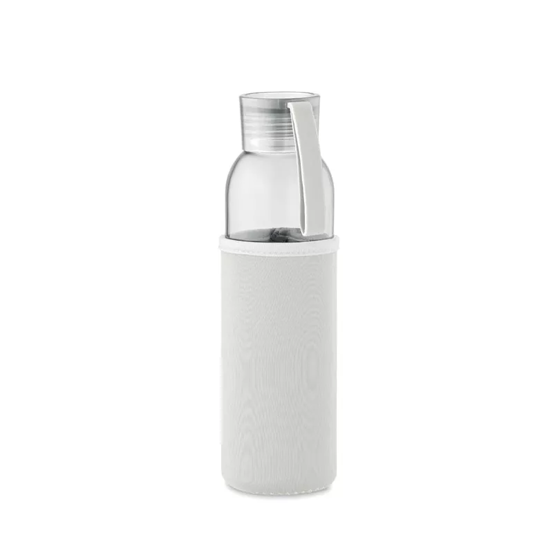Butelka szklana z recyklingu 500 ml w etui EBOR - Bezowy (MO2089-13)