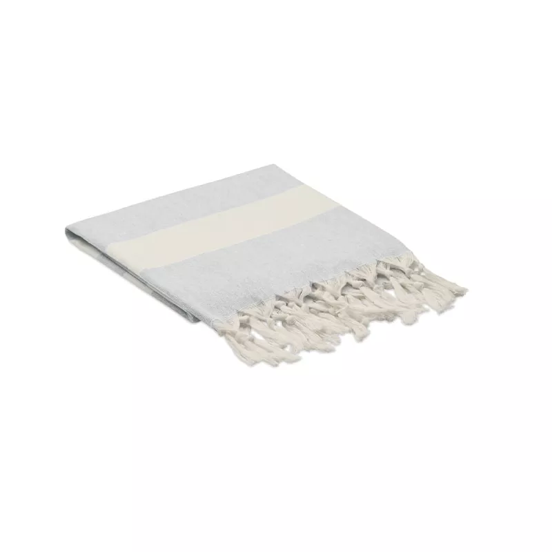 Ręcznik hammam z recyklingu 75x150 cm 140 g/m² AGOURA - Szary (MO6554-07)