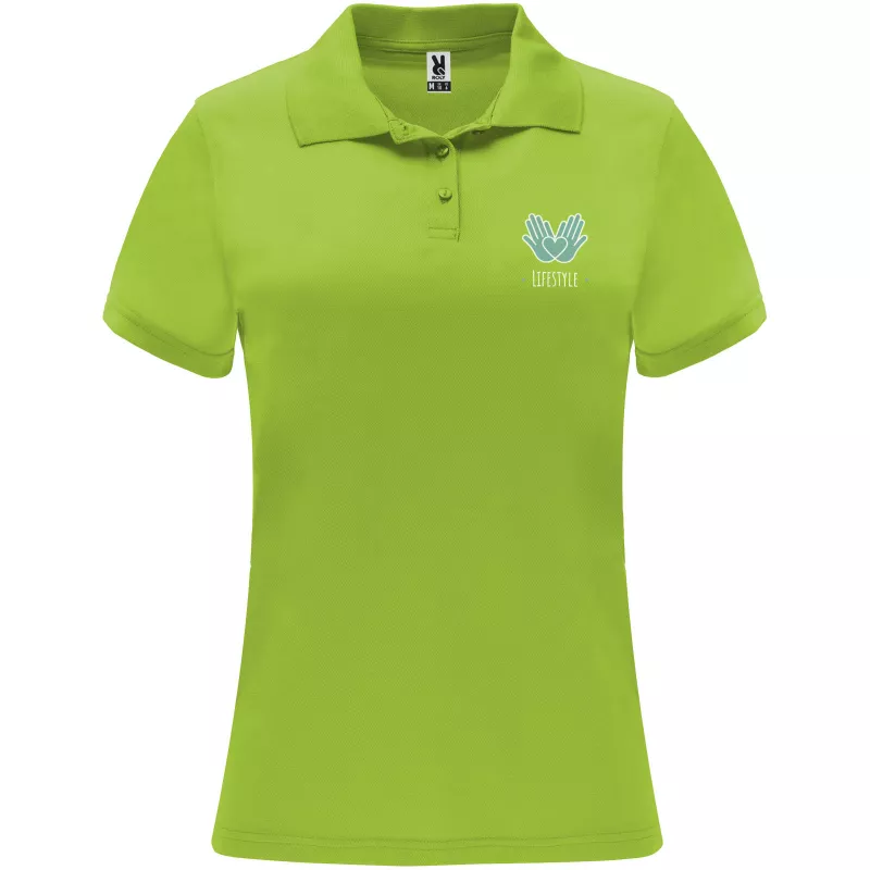 Damska sportowa koszulka polo z poliestru 150 g/m² ROLY MONZHA WOMAN 0410 - Limonka (R0410-LIME)
