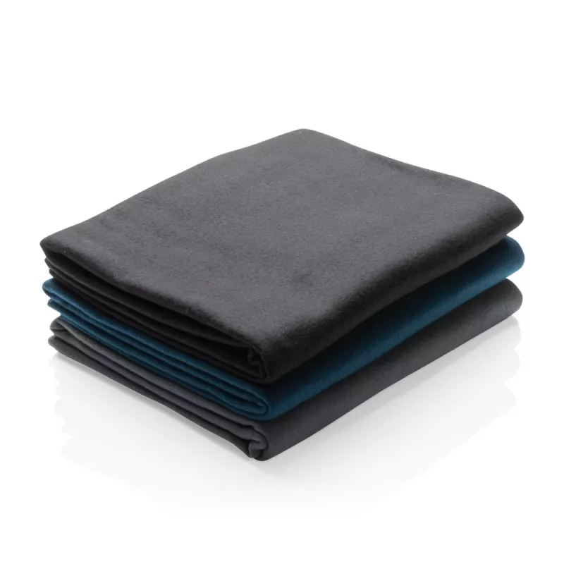 Koc polarowy 120 x 150 cm w pokrowcu - szary (P459.062)