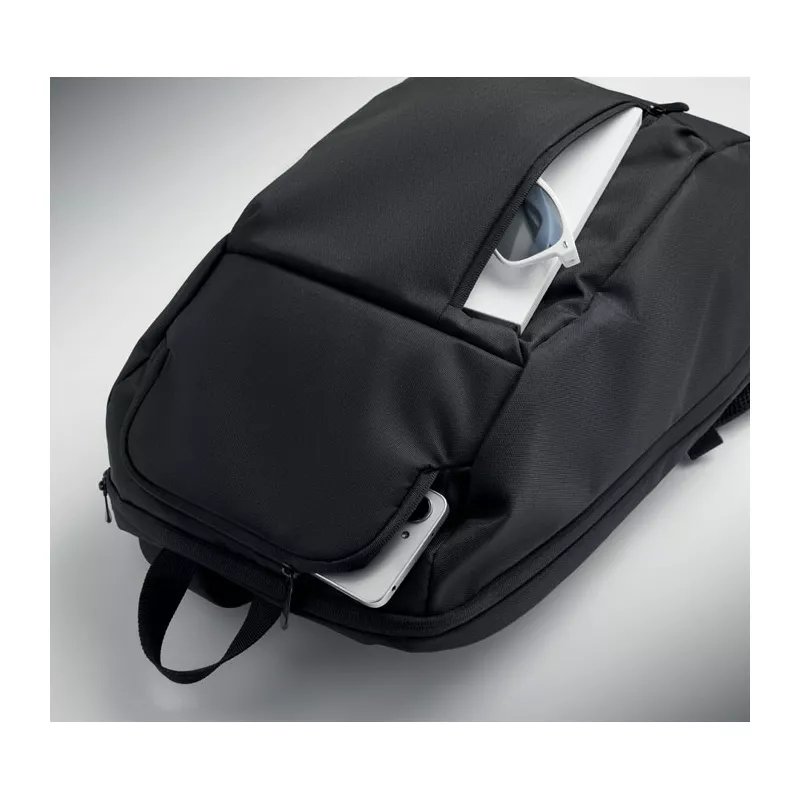 Plecak na laptop 15" z RPET 15 l DOHA - Czarny (MO3123-03)