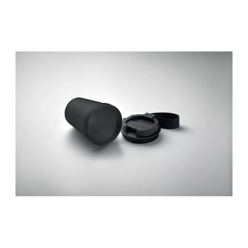 Kubek z PP z paskiem 300 ml ISFORDEN TUMBLER - Czarny (MO2670-03)