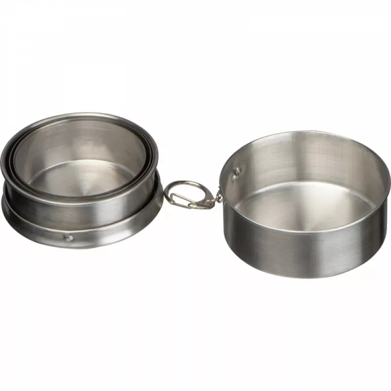Składany stalowy kubek 250 ml - szary (8399207)