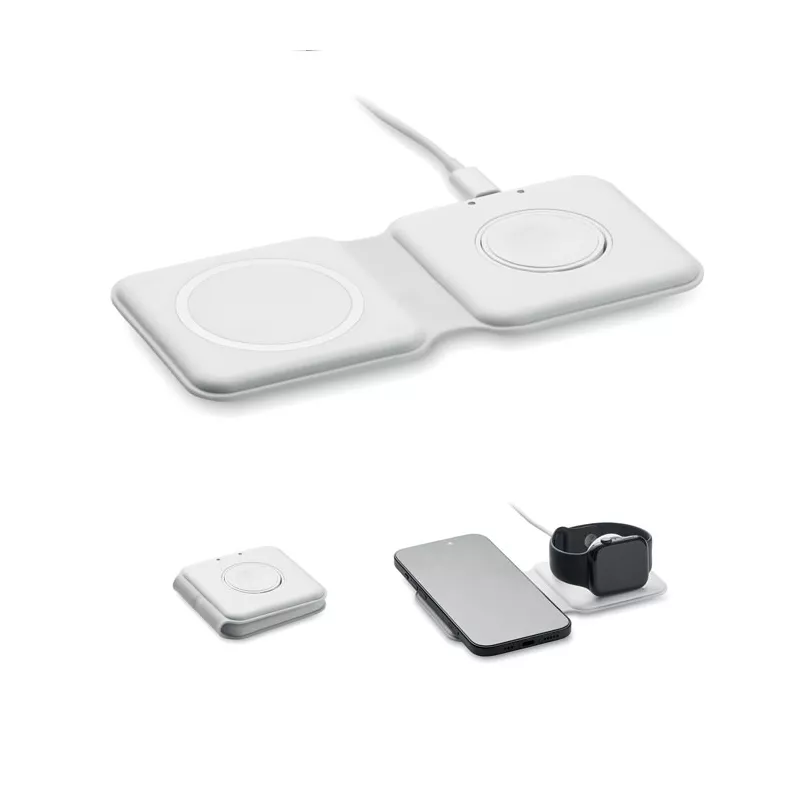 Stacja ładująca 2 w 1 składana 15W FLIP - Bialy (MO2445-06)