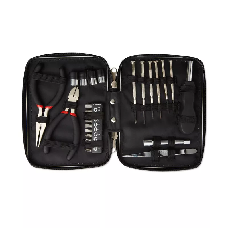Zestaw narzędzi w aluminiowym etui PAUL - Czarny (MO8241-03)