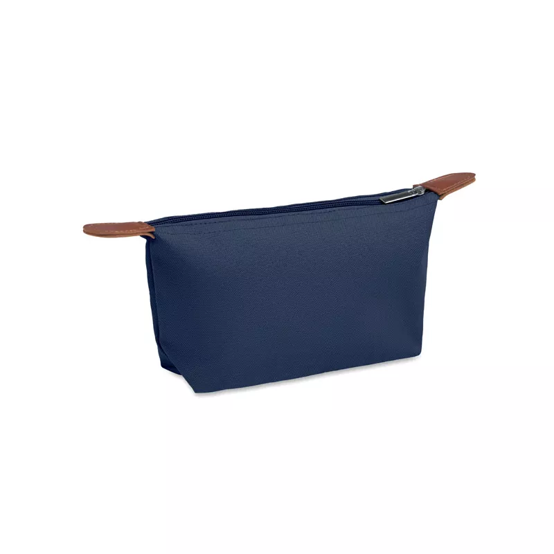 Kosmetyczka z RPET 600D z detalami z PU VANITY - Niebieski (MO2961-04)