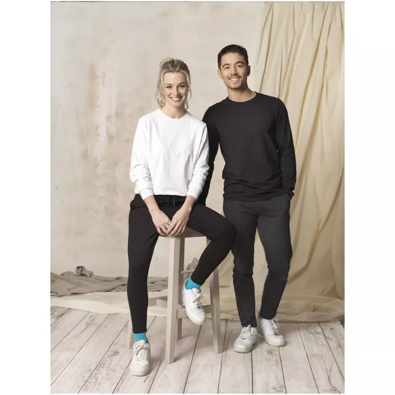 Męski T-shirt organiczny Ponoka z długim rękawem - Granatowy (38018-navy)