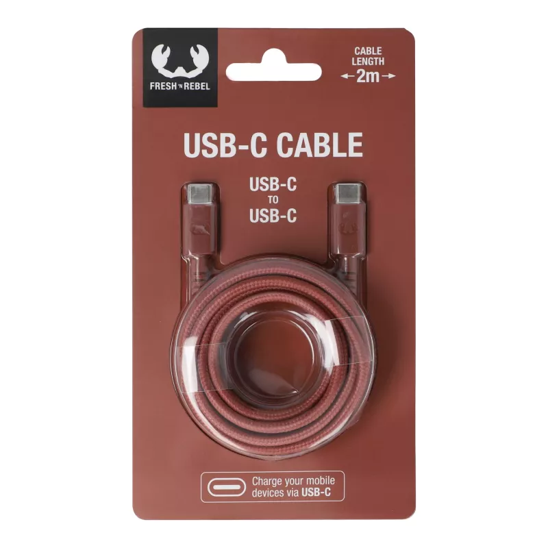 2UCC200 | Kabel Fresh 'Rebel USB-C do USB-C 2,0 m - jasnoczerwony (LT49409-N0022)