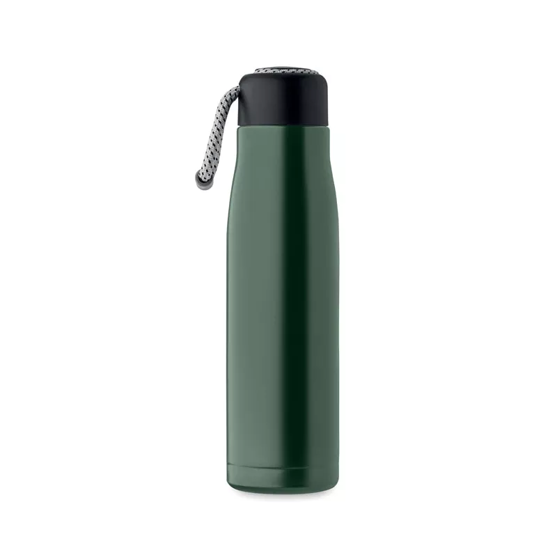 Butelka termiczna z uchwytem sznurkowym 500 ml CORDLE - Ciemnozielony (MO2413-60)
