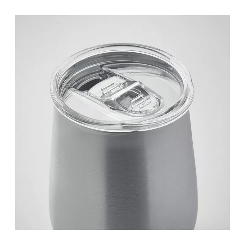 Kubek ze stali z recyklingu 500 ml z pokrywką URSA - Srebrny Mat (MO2090-16)