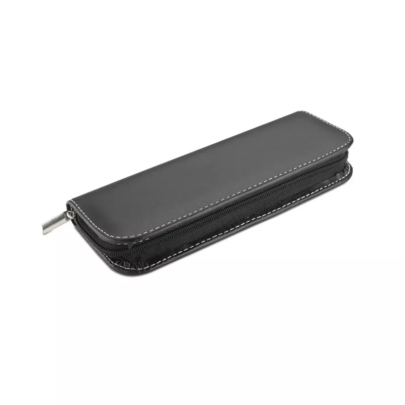 Zestaw piśmienny metalowy w etui ze skóry PU BALTIMORE - Czarny (MO7475-03)