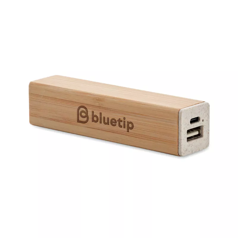 Powerbank 2600 mAh w bambusowej obudowie POWERBAMC - Drewna (MO2342-40)