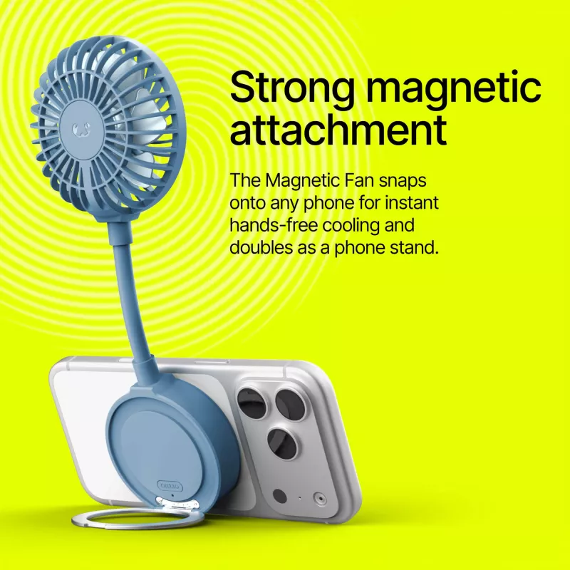 Fresh 'n Rebel Bezprzewodowy Magnetyczny Wentylator z Podstawką pod Telefon - jasnoniebieski (LT49755-N0012)