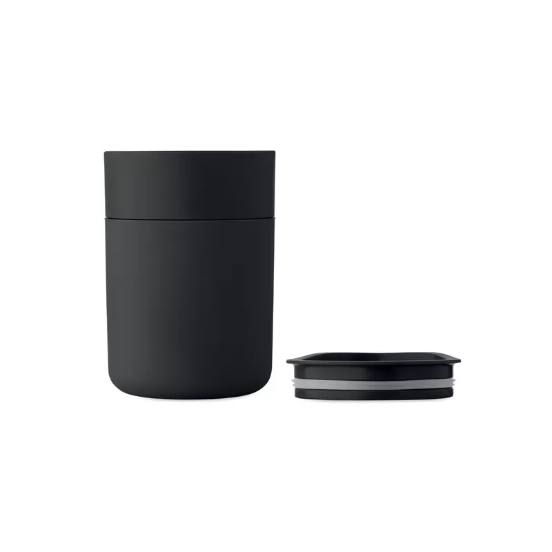 Kubek z PP z silikonową osłoną 330 ml GOBLET - Czarny (MO2773-03)