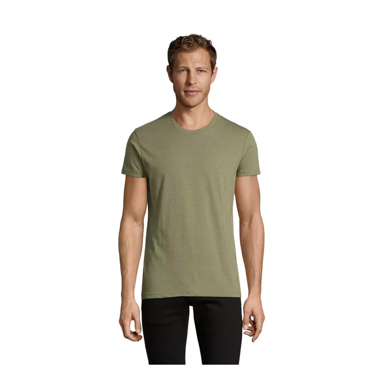 Koszulka męska dopasowana 150 g/m² Sol's REGENT FIT - Melanż Khaki (S00553-HK)