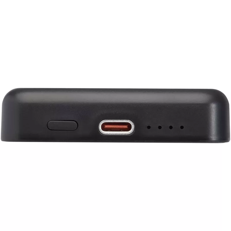 Acrab magnetyczny bezprzewodowy powerbank o pojemności 5000 mAh i mocy 15 W z technologią PD 20 W — wykonany z tworzyw sztycznych pochodzących z recyklingu. - Czarny (12444190)