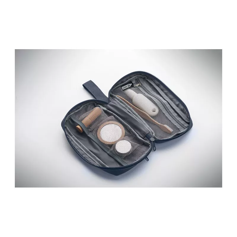 Kosmetyczka z RPET 600D z kieszeniami VANIT - Francuski Granat (MO2948-85)