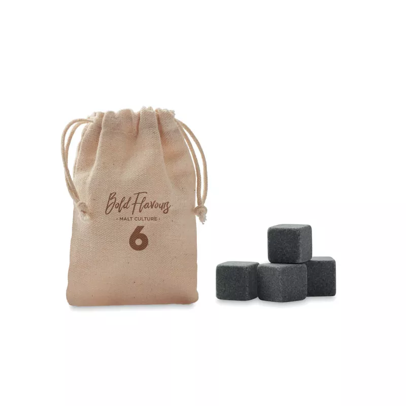 Kamienne kostki lodu 4 szt. w etui ROCKS - Bezowy (MO9943-13)