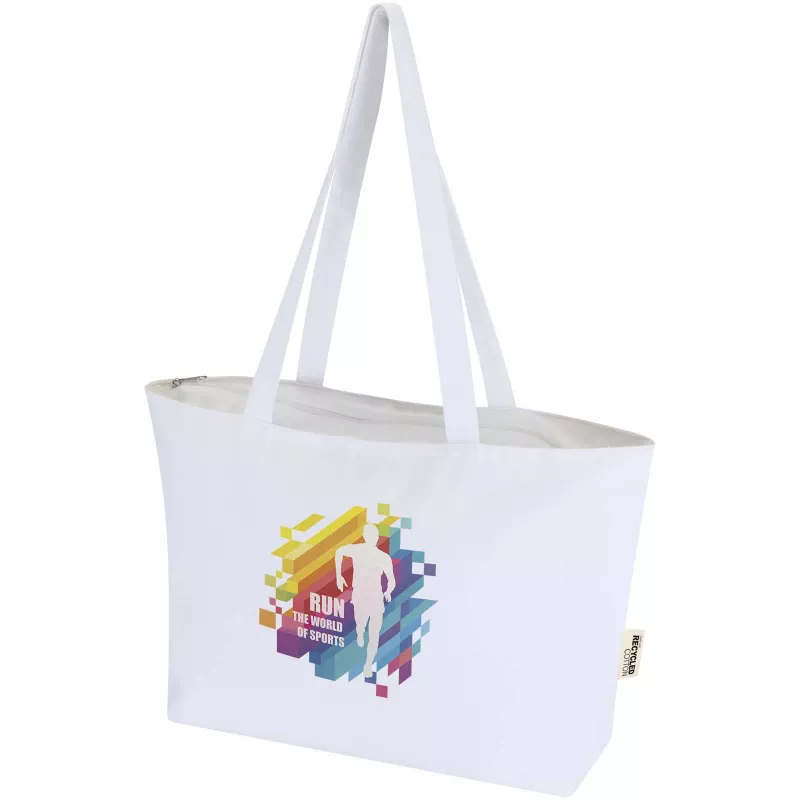 Torba bawełniana 320 g/m², 47x11x30,5cm Ningbo, zapinana na suwak - Biały (12033101)