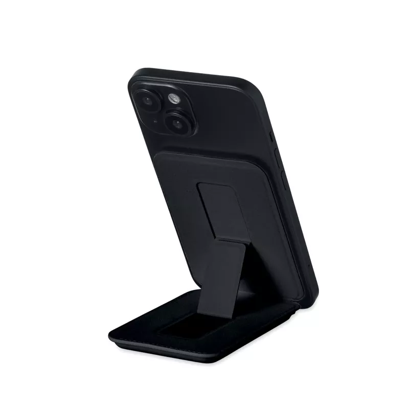 Etui magnetyczne na 3 karty z podstawką KARTA STAND - Czarny (MO2983-03)