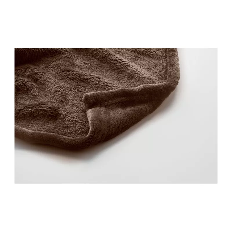 Koc polarowy RPET 120x150 cm 280 g/m² LOGAN - Czekolada (MO6804-41)