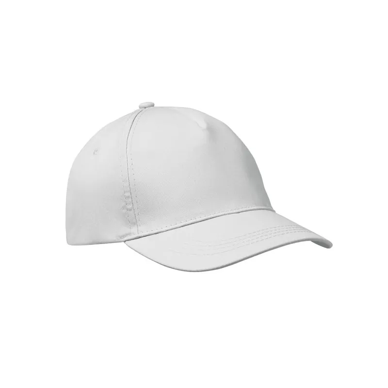 Czapka z daszkiem 5-panelowa z bawełny 160 g/m² BUZZ - Bialy (MO1447-06)
