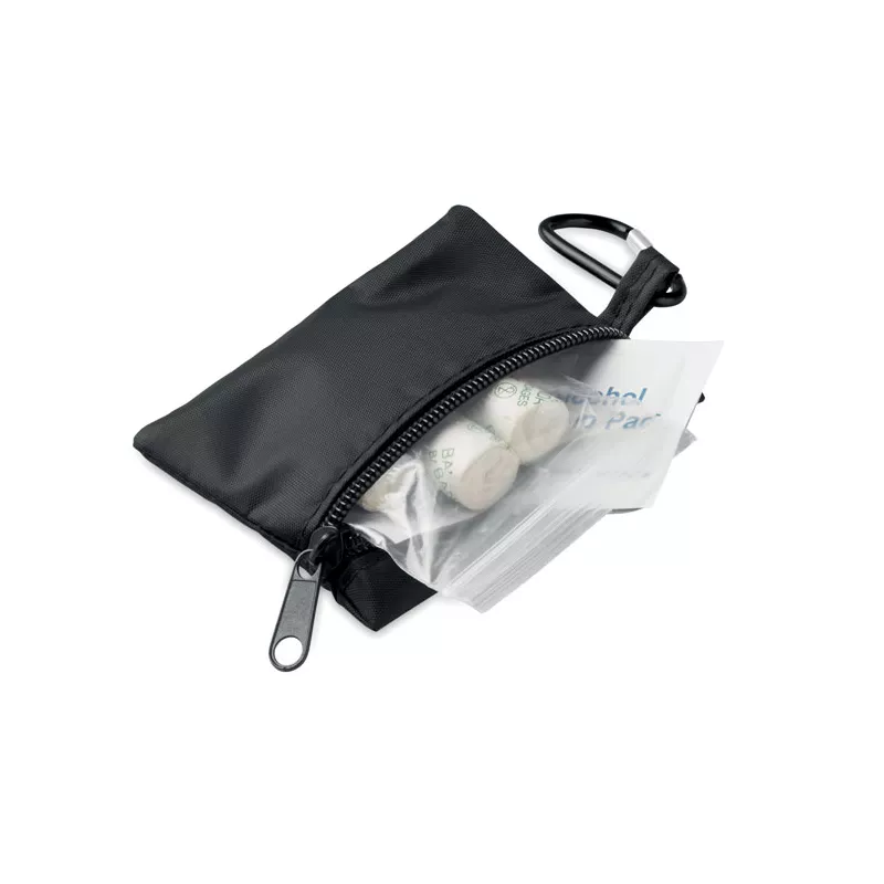 Apteczka kompaktowa w etui z RPET CAREONE - Czarny (MO2819-03)