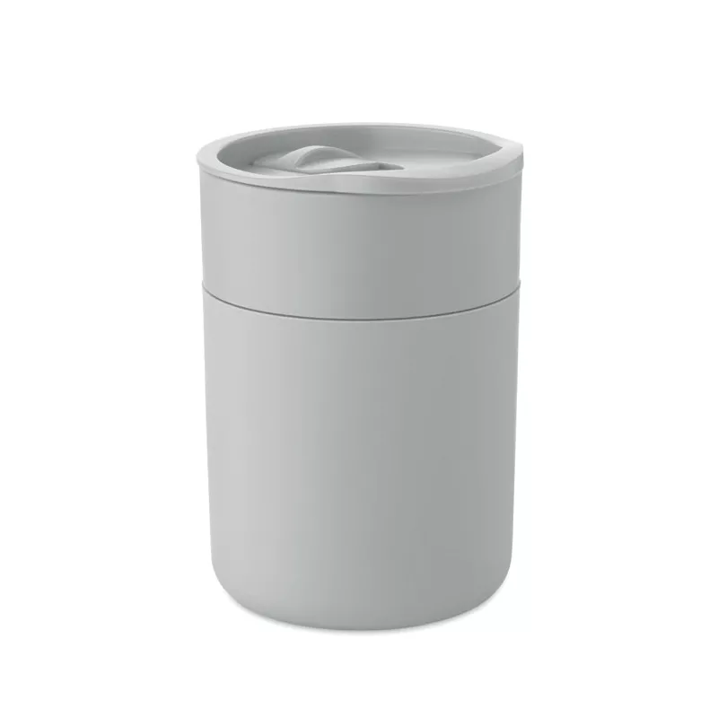 Kubek z PP z silikonową osłoną 330 ml GOBLET - Szary (MO2773-07)
