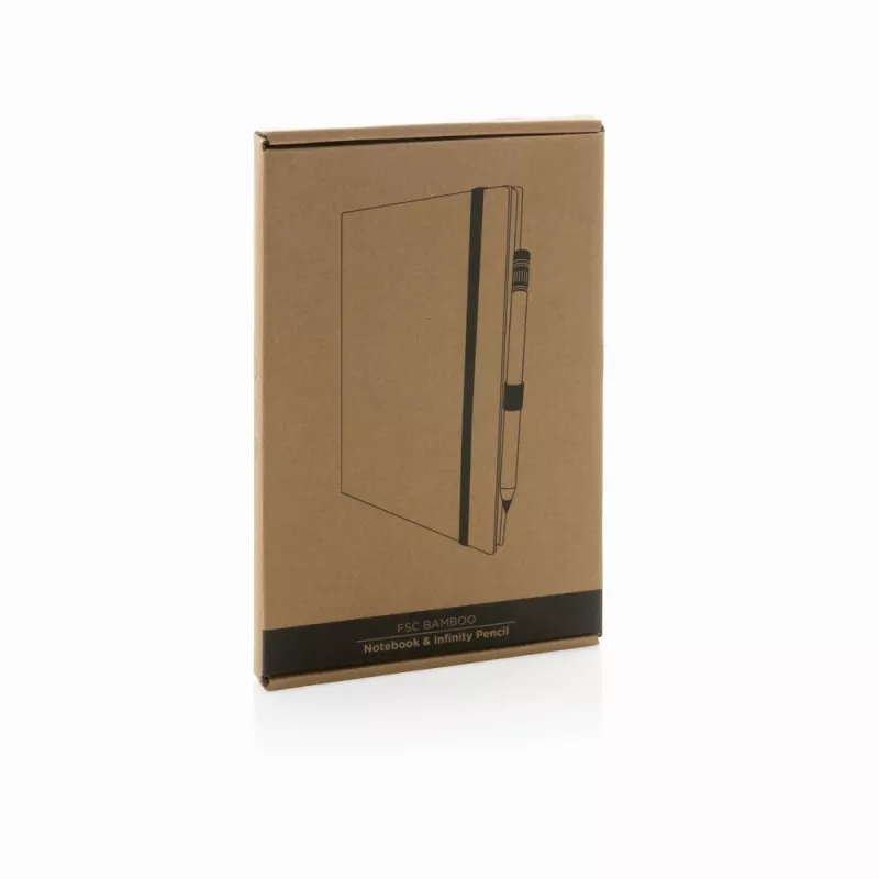 Bambusowy notatnik A5 z ołówkiem Infinity - brązowy (P774.469)