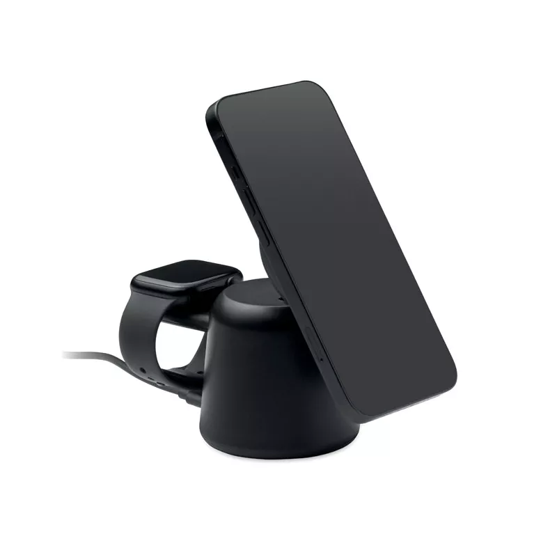 Stacja ładująca 3 w 1 magnetyczna 15W SIMPA - Czarny (MO2732-03)