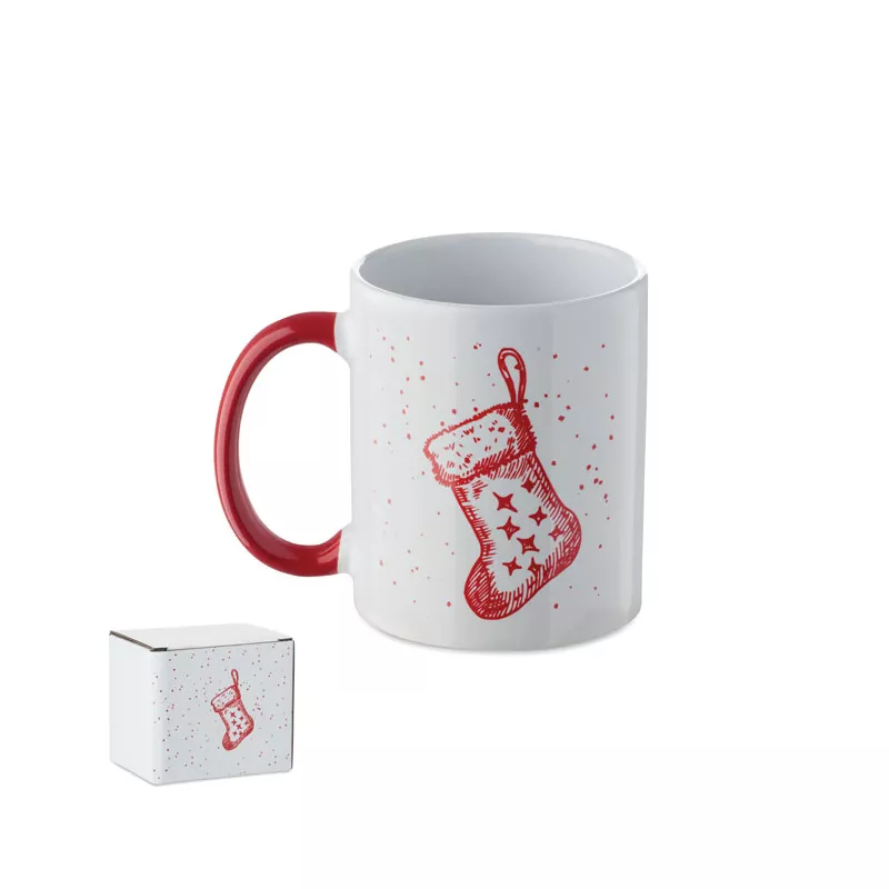 Kubek ceramiczny świąteczny 300 ml FESTIMUG - Czerwony (CX1571-05)