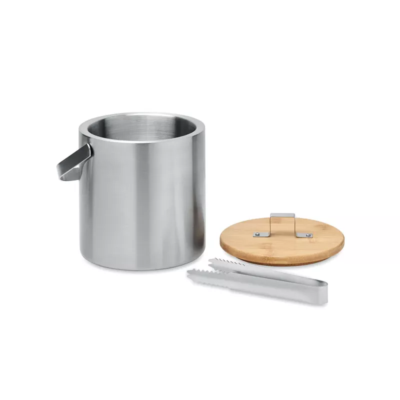 Pojemnik na lód 1200 ml ze szczypcami KOKKOLA - Srebrny Mat (MO6741-16)