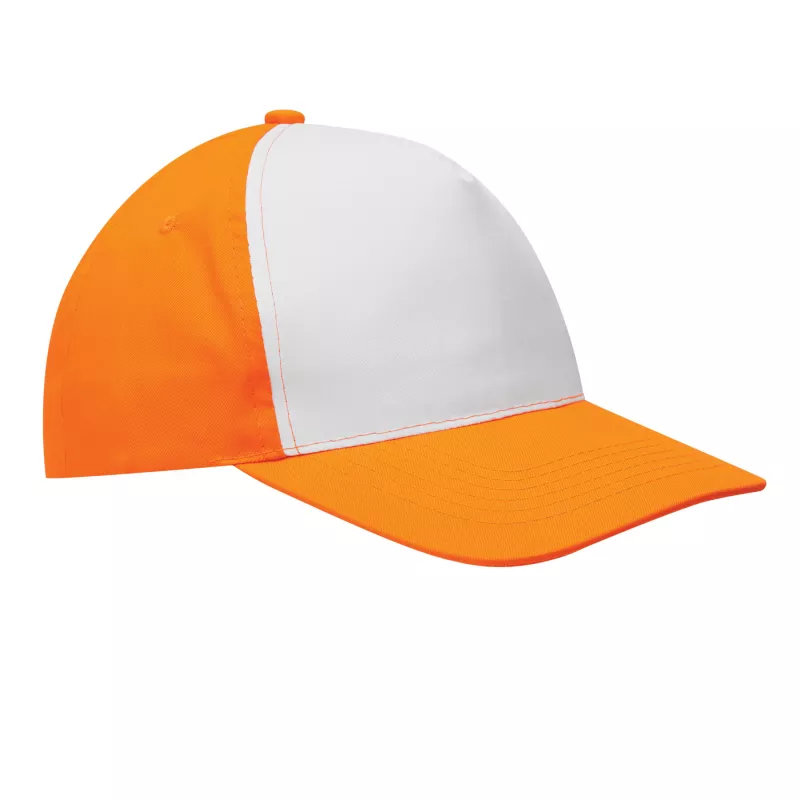 5 segmentowa czapka SHINY - biały, pomarańczowy (56-0701800)